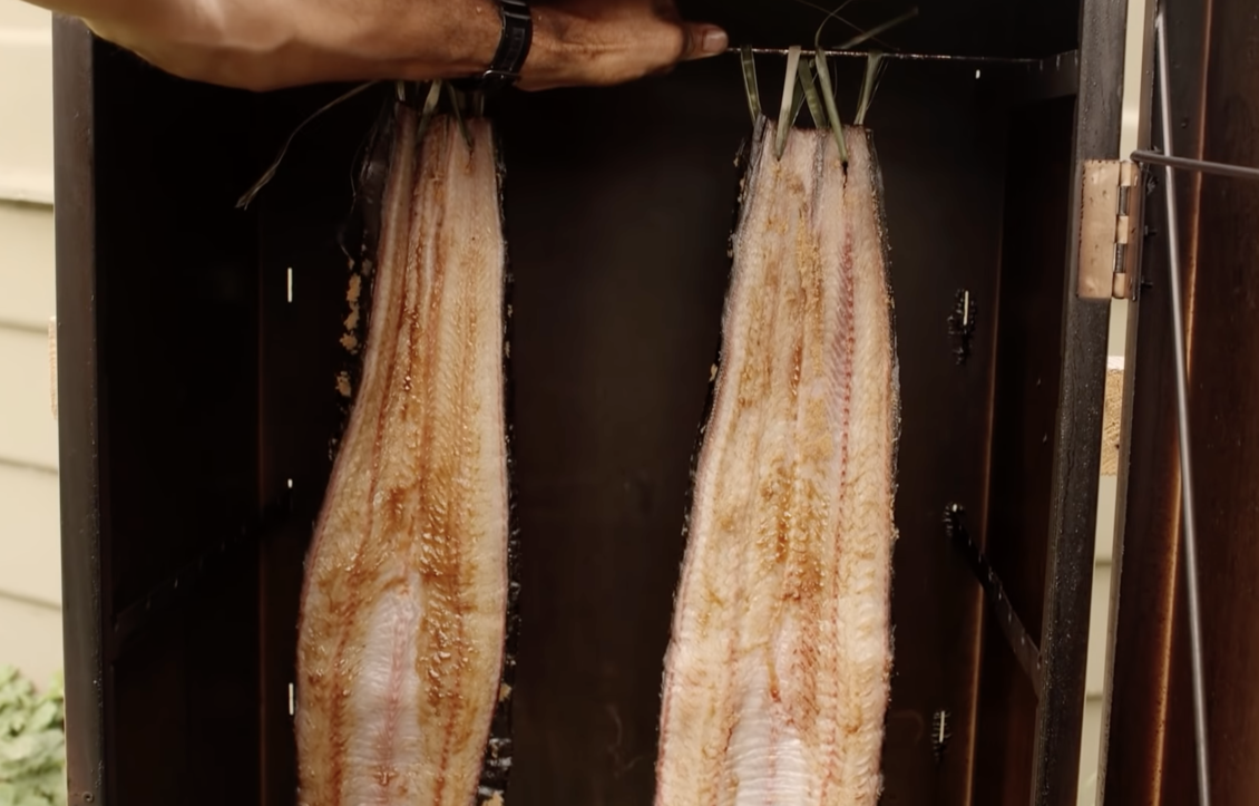 Cooking tuna (freshwater eels) , New Zealand