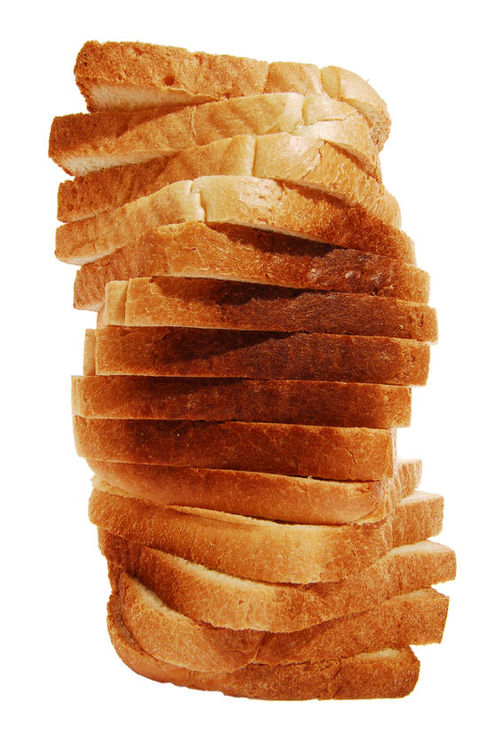Vertical load of white sliced bread