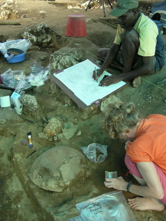 Lapita burial site archaeological excavation.