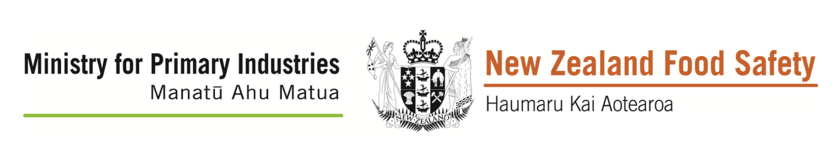 Ministry for Primary Industries + New Zealand Food Safety logos