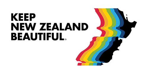 KNZB Logo with multiple colourful cut-outs of New Zealand map