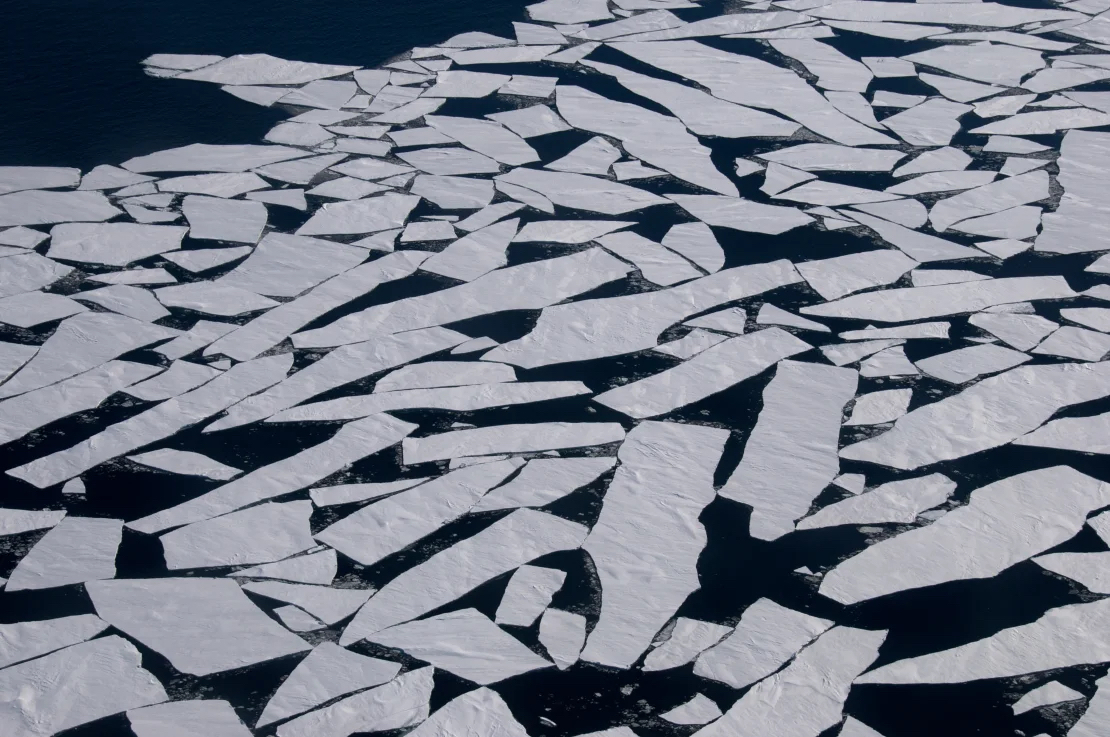 Melting Antarctic sea ice in 2023 