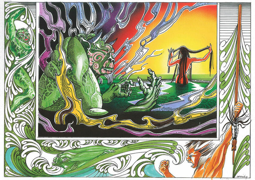 Illustration of Poutini and Waitaiki